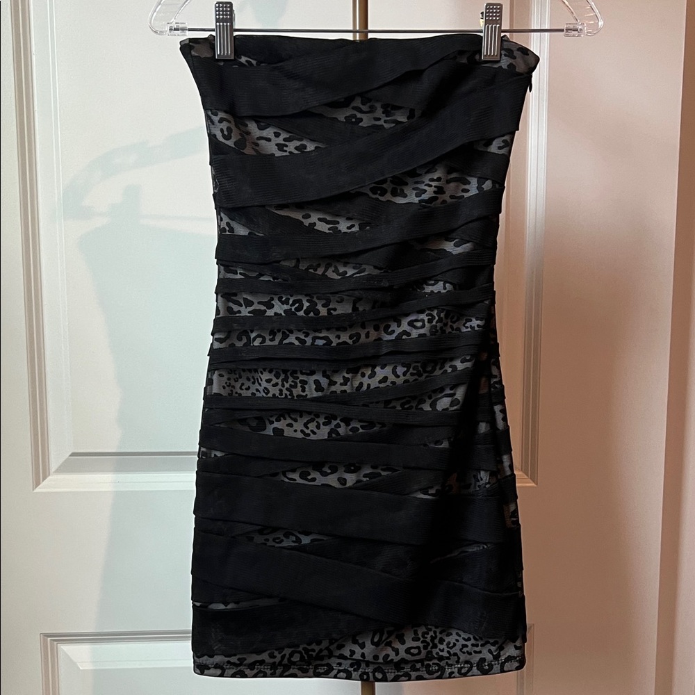 Forever 21 black cheetah mini dress
